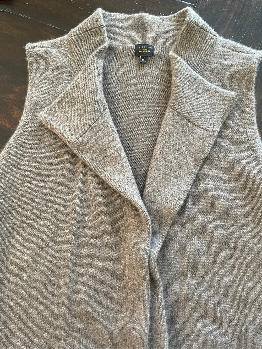 PAUW Amsterdam Cashmere long Sweater Vest, Size Medium